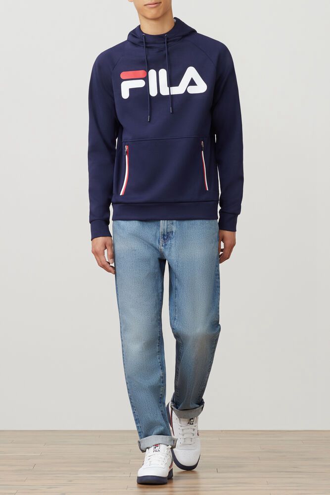 Fila Ezra Hoodie Navy - Mens - 73451FJQO